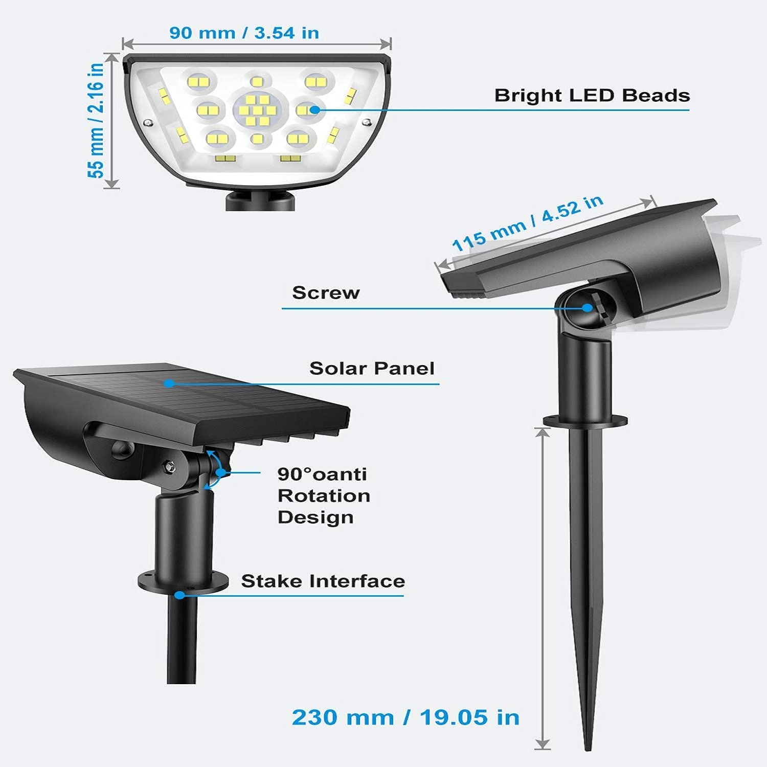 Outdoor Solar Landscape Spotlight Outdoor