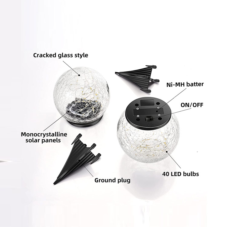 Solar Power Crakle Ball Light Supplier
