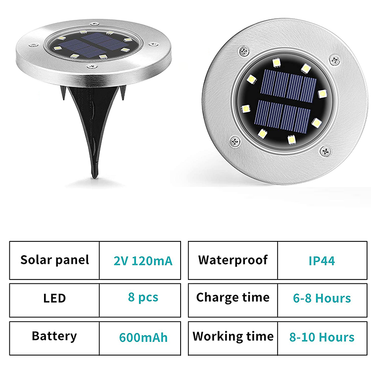 Waterproof Patio Solar Garden Light With 8SMD