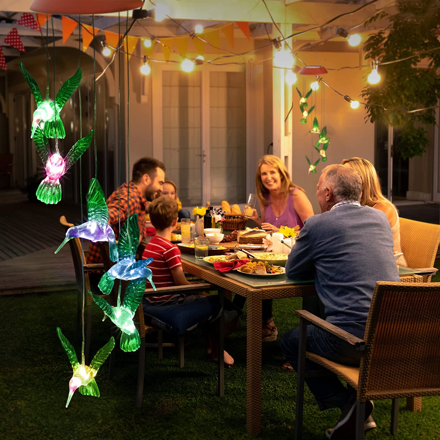 Solar Hummingbird Wind Chime Light ODM