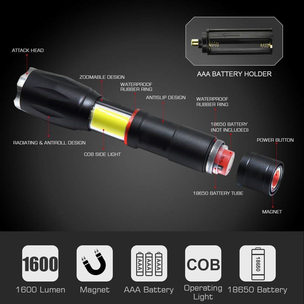 Zoomable COB Flashlight Manufacturer