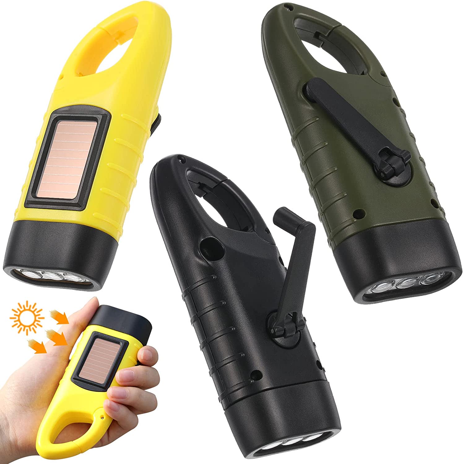 40mAh Li-battery Hand Crank Solar Powered Flashlight Supplier