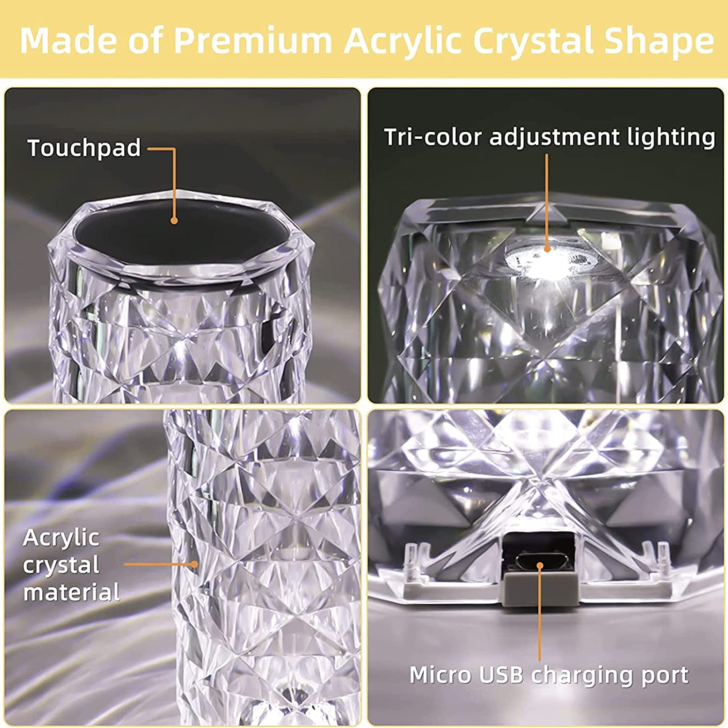 OEM Straight Rose Table Lamp Tricolor Supplier From China